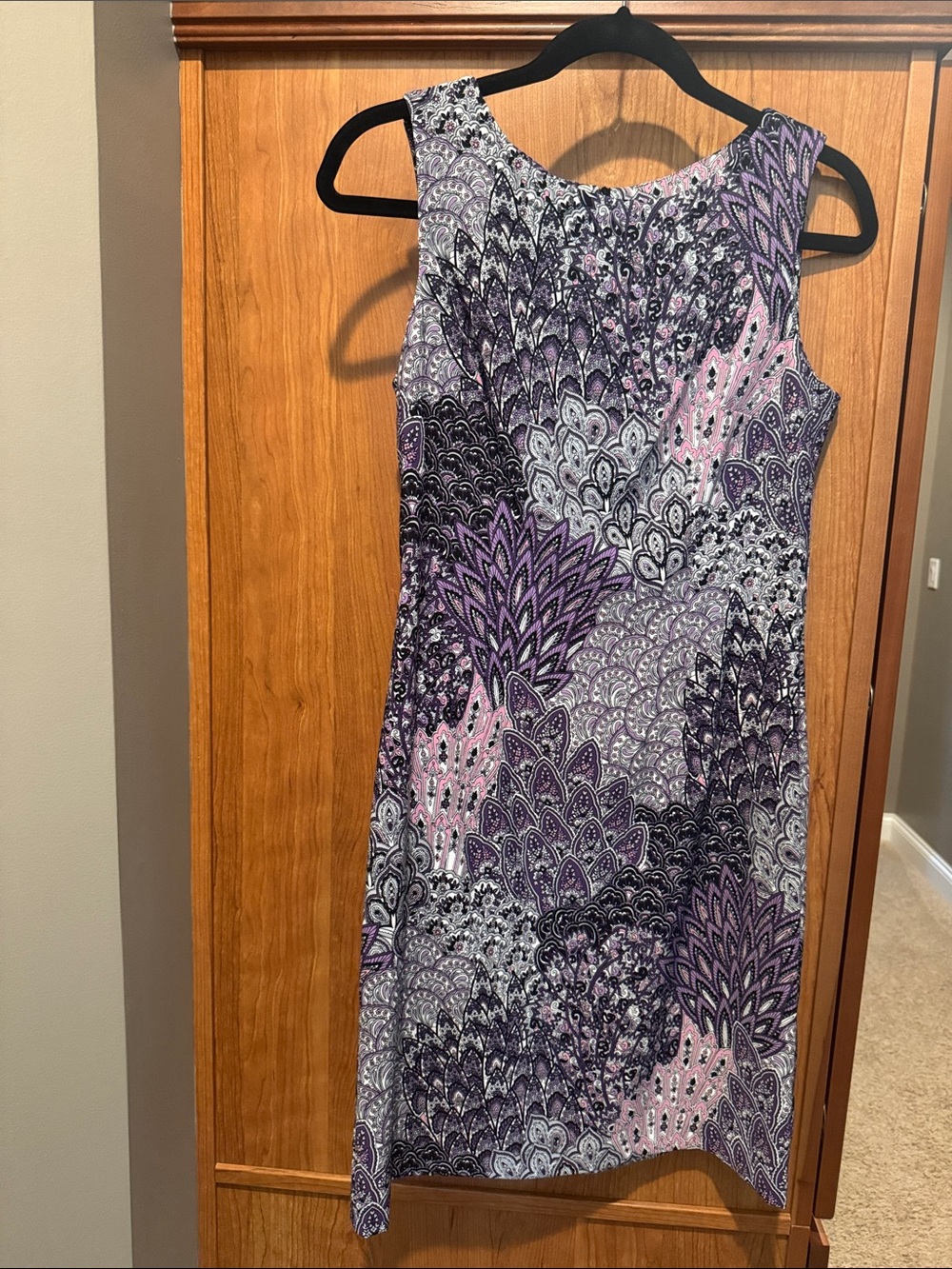 connected apparel Purple and Pink Paisley Sheath Dress. Never worn.